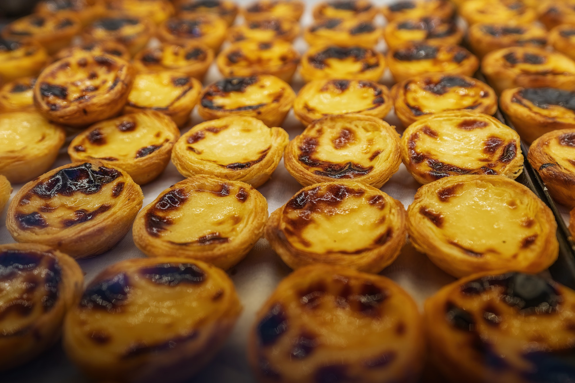 Portuguese Custard Tarts (Pastel de Nata) - traditional portuguese pastry - Lisbon, Portugal